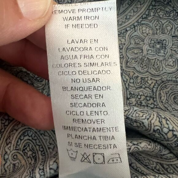 Roper Mens Shirt Pearl Snap Front Paisley Print Long Sleeve Western Gray Sz Med - Picture 12 of 15